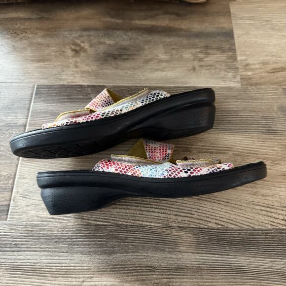 Flexus Women’s Multicolor Leather Comfort Slide Sandals Size 37 EU / 6.5 US - Picture 6 of 8